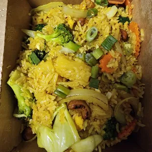 Pineapple fried rice. Very tasty!