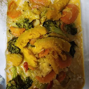 Kabocha squash curry over rice. Delicious!