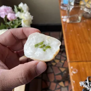 Bee let me try this! It&apos;s called Kanom klog. Not found on the menu!  thank you for the taste!!
