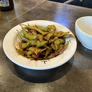 Spicy Garlic Edamame