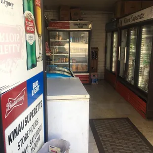 a grocery store with a cooler