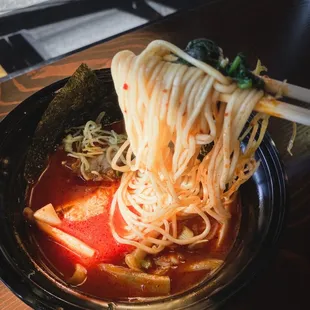 Tonkotsu red ramen (piping hot &amp; spicy)
