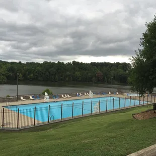 The pool that overlooks the lake, just before the campground