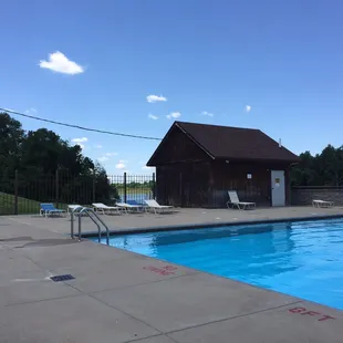 A sight view of the lake from the pool