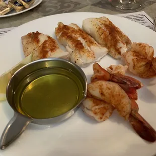 Cod and shrimp, broiled