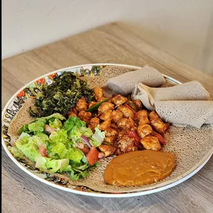 a plate of food on a table