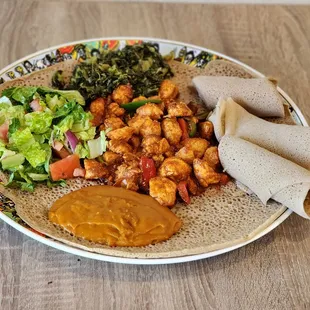 a plate of food on a table