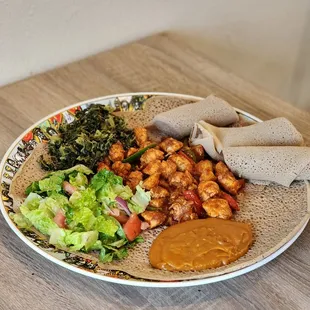 a plate of food on a table