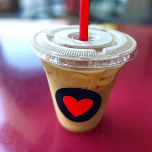 Peaches + cream latte