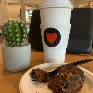 Oatmilk Pumpkin Spice Latte with Coco-whip and Mocha Chip Scone.
