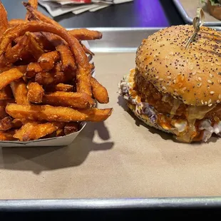 Sweet Potato Fries &amp; Hot Chick Handheld