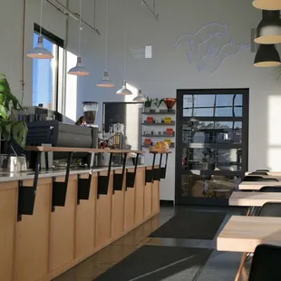 the interior of a coffee shop