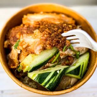 a close up of a bowl of food