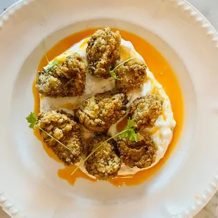 Crispy fried oysters