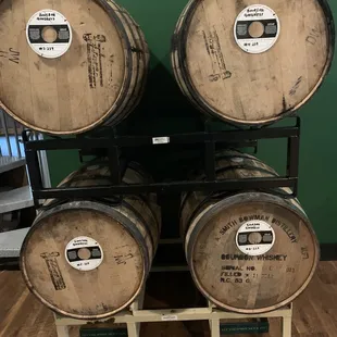 three barrels stacked on top of each other