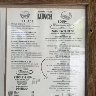 Lunch Menu 2024
