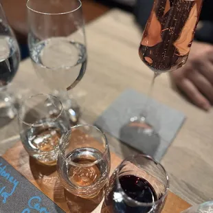 Wine flight  Honey bubbles is my fav