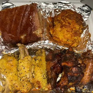 chicken wings and fried chicken, food