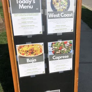 Sandwich board menu