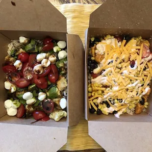 Caprese and Baja bowls