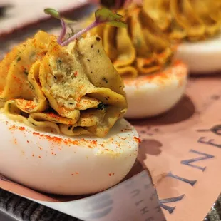 Deviled eggs. Very mustard-y ...kinda meh.