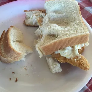 bread is just awful. It broke apart pretty easily. It would turn the catfish sandwich into an amazing sandwich if you got better bread!