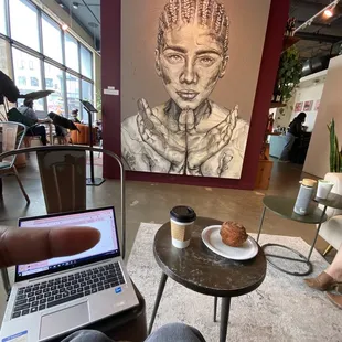 Painting in seating area