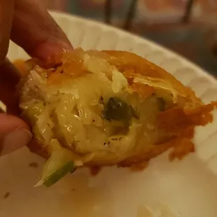 Interior of vegetarian egg roll, vegan by default ($7). Great.