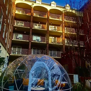 The Igloo Dinner set up