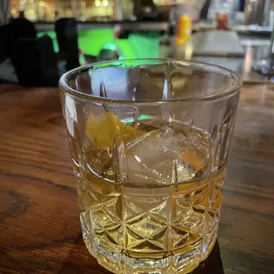 a glass of whiskey