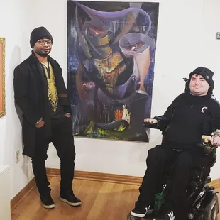 Fighting for the cause artist Christian Abessolo at  Elijah pierce  with Jeremy pauley