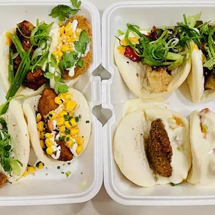 Hot Chicken, Elote, Mr. Potato Head, Inner Harbor, 2 Veganville and 2 Baja Avocado