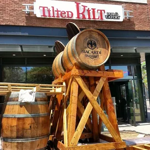 custom life guard barrel chairs for Tilted Kilt in San Diego