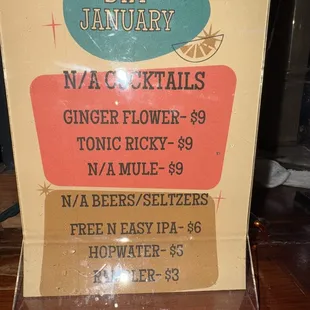 Dry January specials