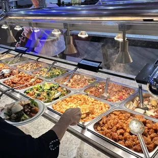 Asian style buffet foods