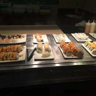 Sushi Bar with unlimited sauces on the side