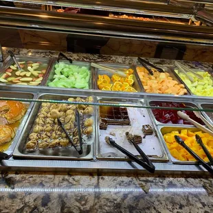 a variety of food items on display