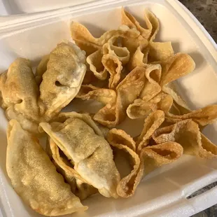 Potstickers and Crab Rangoon