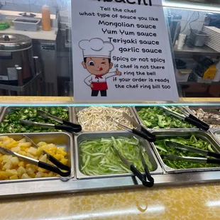 Hibachi sauce choices