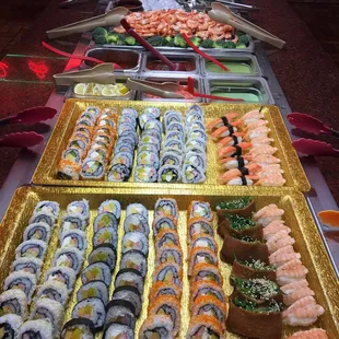 interior, sushi and sashimi