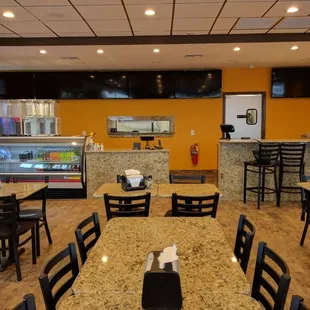 the inside of a restaurant