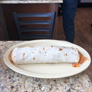 No relleno sauce on the burrito