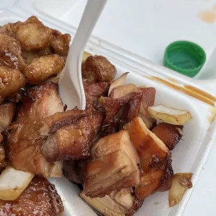 a close up of a plate of food