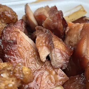 a close up of a plate of food