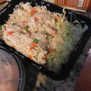 This is the worst fried rice of my life it came like steamed rice and under neath a bed of lettuce