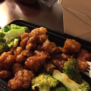 Orange chicken - very overcooked and rubbery