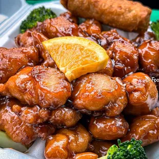 Orange chicken with broccoli