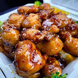 Orange chicken with broccoli