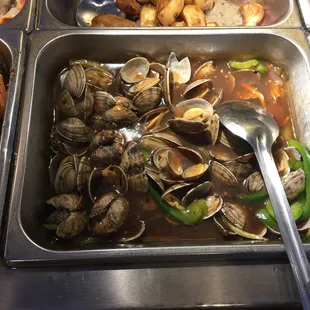 a variety of seafood dishes