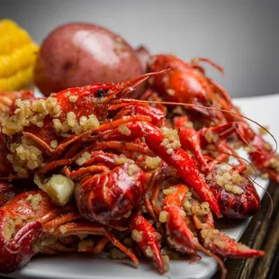 lobsters, corn and potatoes